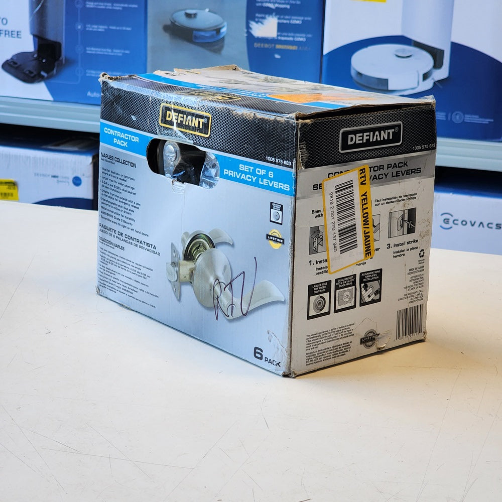 Naples Satin Nickel Bed and Bath Door Handle Contractor Pack (32LYEX201BD6) Naples Satin Nickel Bed and Bath Door Handle Contractor Pack (32LYEX201BD6)